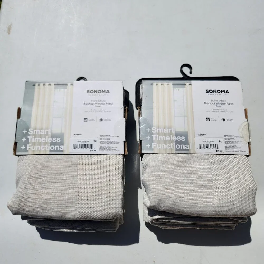 NEW Sonoma Blackout Window Curtains Panel Two Panels Grommet 50